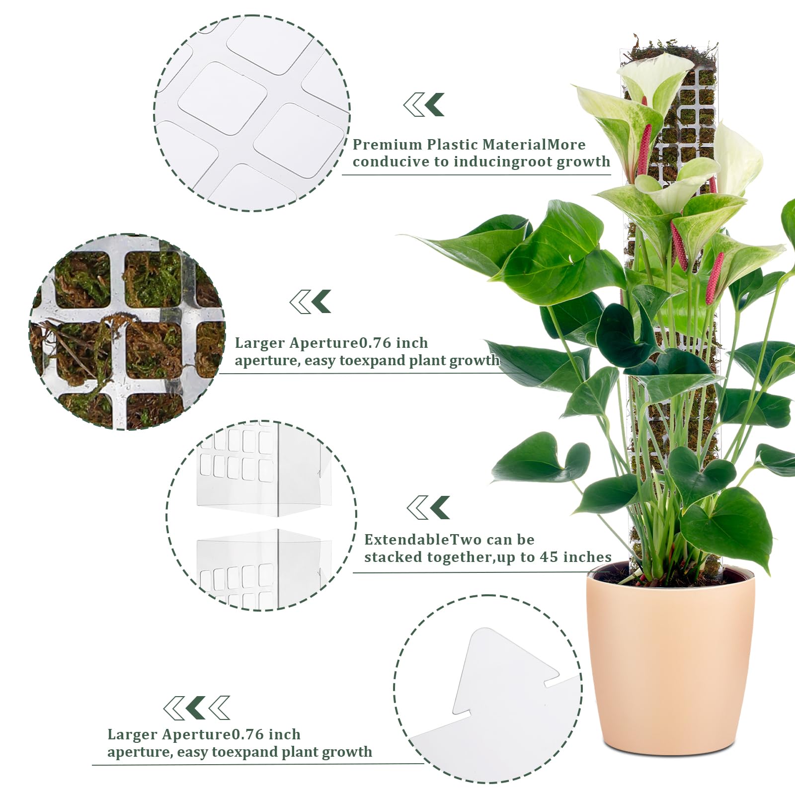 Stackable Plastic Moss Pole fo - Sphagnum Moss Dry recension och pris